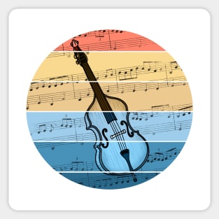 Double Bass Music Notation Bassist String Musician Sticker